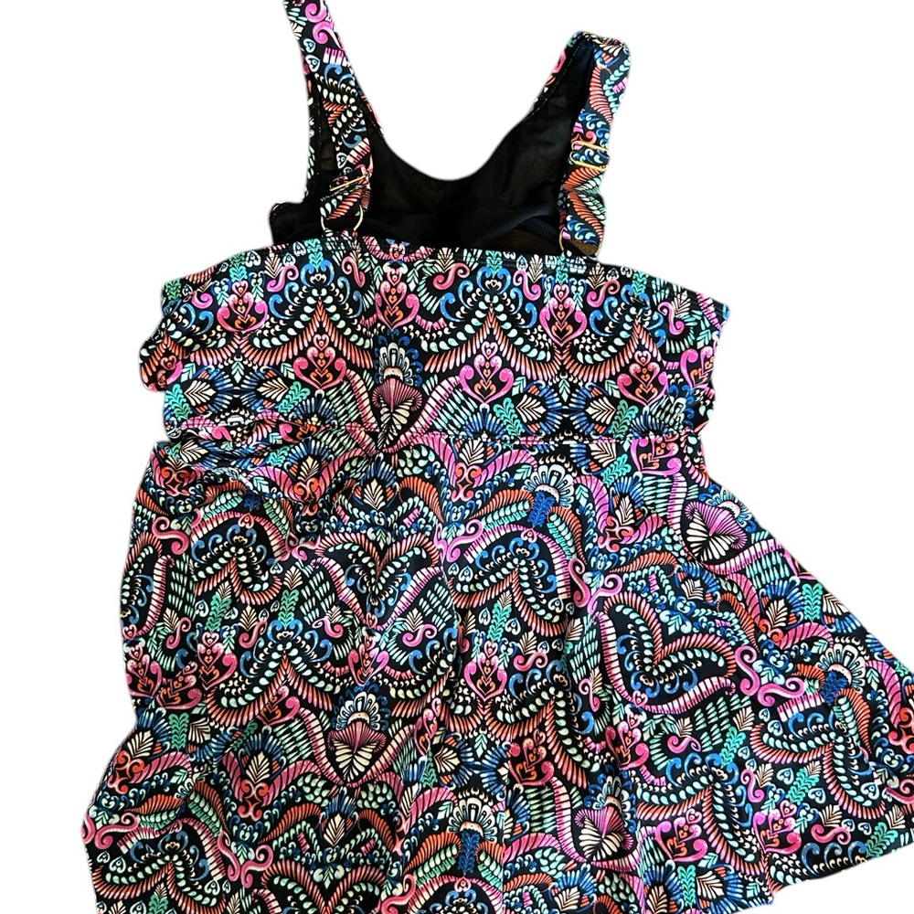 Colorful Patterned Swimsuit Top - Picture 2 of 2